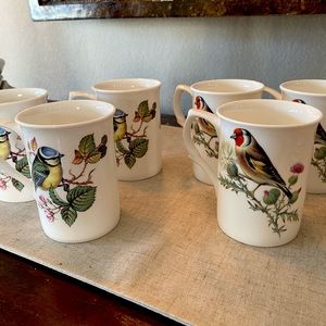 Set of 6 Coastline Imports bird bone china cups